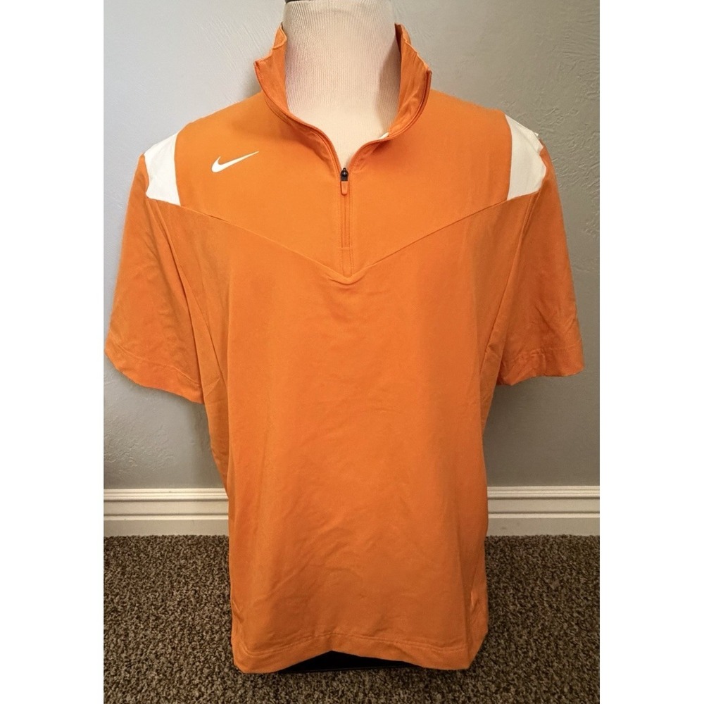 Nike Warmup Jacker Men's Size XL Orange Short Sleeve Pullover Vented Athletic - Picture 1 of 8